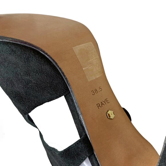 RAYE Tellie Black‎ Suede Cutout Tie Pointed Rear Tie Pumps - Picture 4 of 9